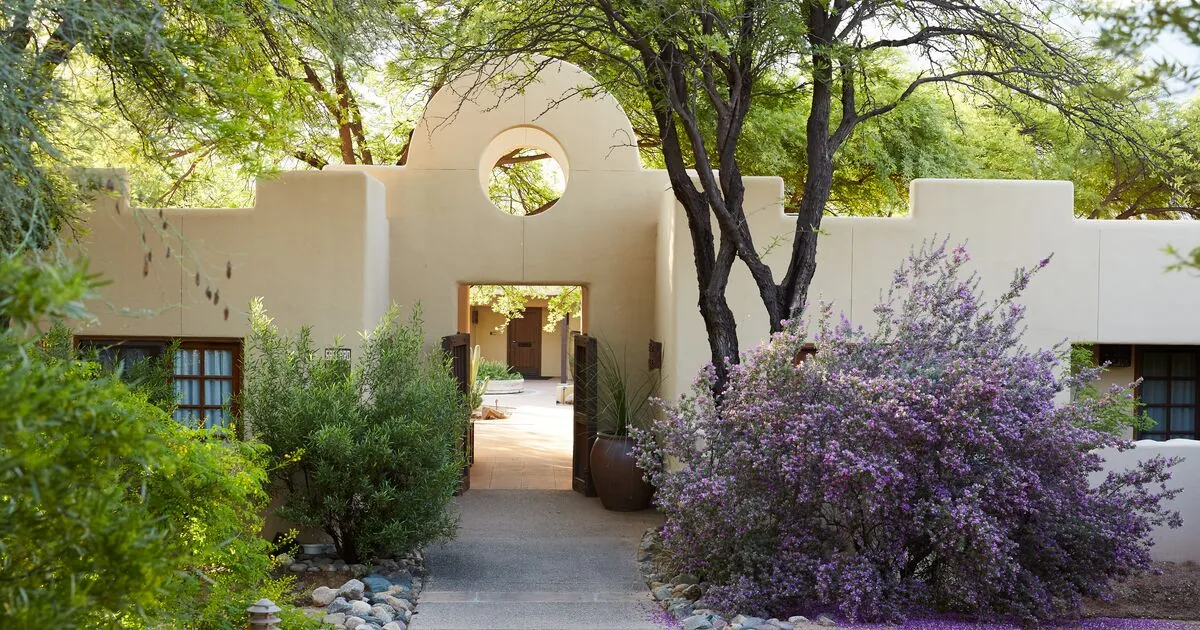 the beautiful entrance to the women’s wellness retreat, featuring a peaceful pathway