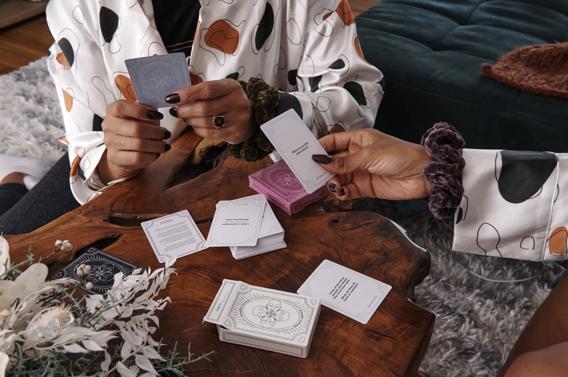 Two people playing cards